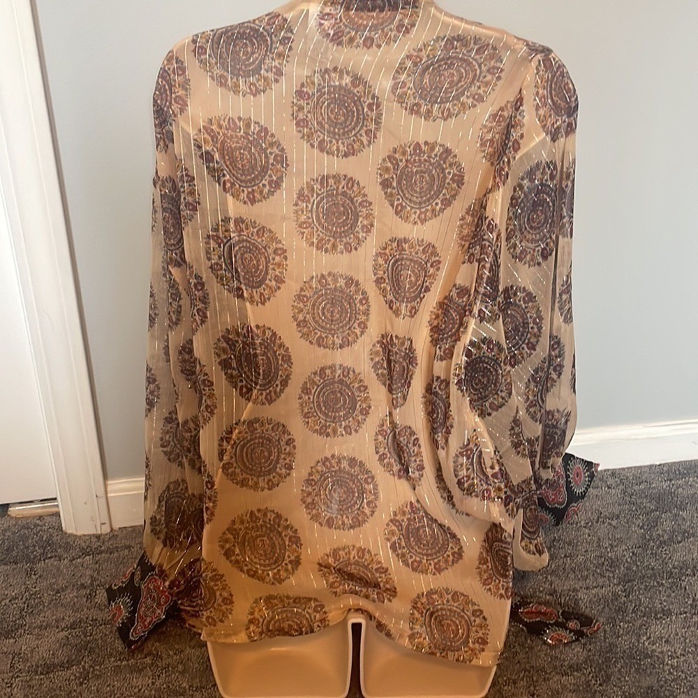 FREE PEOPLE chiffon wrap top one size - Picture 4 of 8